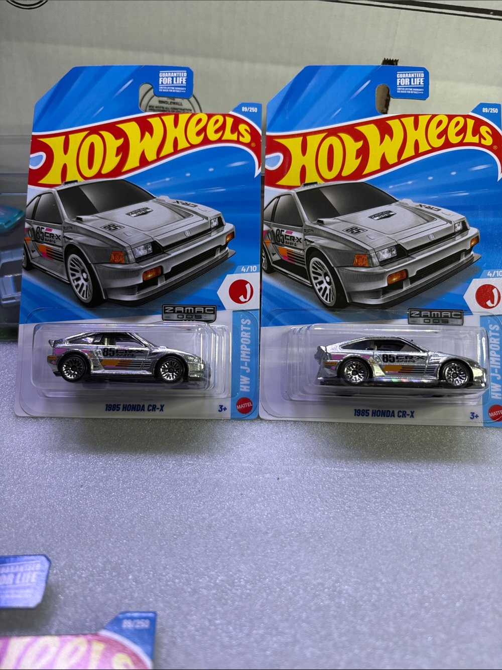 Hot wheels 1985 Honda CR-X Zamac Walmart exclusive Silver lot of 2